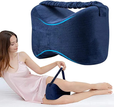 Cushioned Knee Pillow | Relieve Knee Pain-Sleep Aid-Blue-Essential Wellness-5060536630411