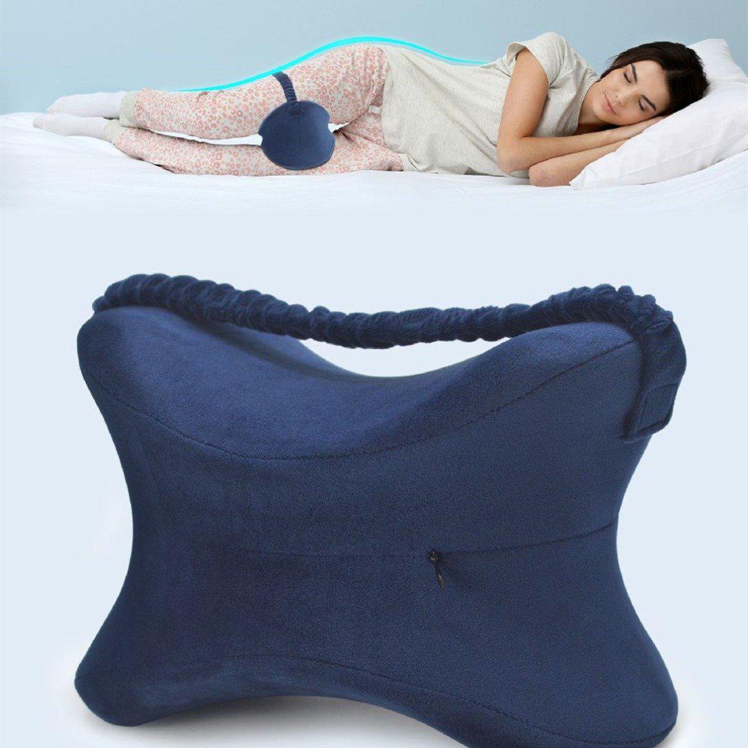 Cushioned Knee Pillow | Relieve Knee Pain-Sleep Aid-Blue-Essential Wellness-5060536630411
