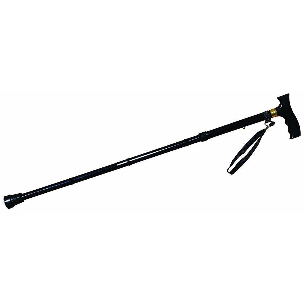 Folding Walking Stick In Black, Fully Adjustable - Portable & Lightweight - Non Slip Foot-Walking Aid-Essential Wellness-5060536630671