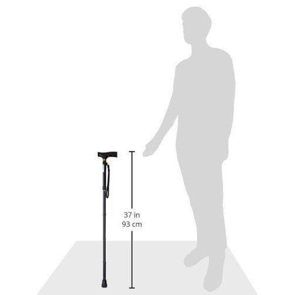 Essential Wellness folding walking stick in black