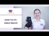 Physiotherapist demonstrates how to fit the Essential Wellness lace up Ankle Brace correctly