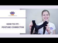 Physiotherapist demonstrates how to wear the Essential Wellness Posture Corrector correctly