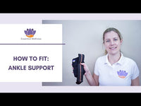 Physiotherapist demonstrates how to fit the Essential Wellness Ankle Support correctly