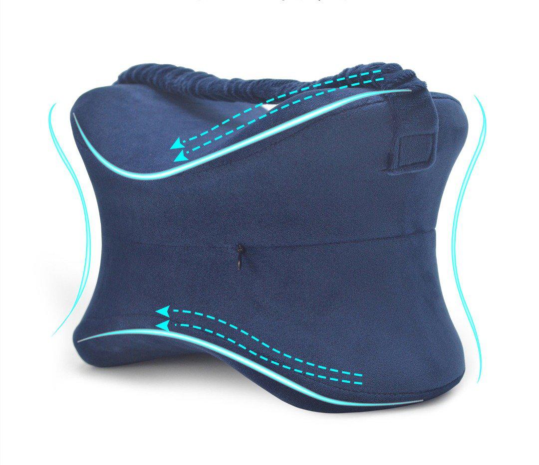 Cushioned Knee Pillow | Relieve Knee Pain-Sleep Aid-Blue-Essential Wellness-5060536630411